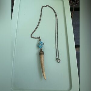 Turquoise and Gold Pendant Necklace